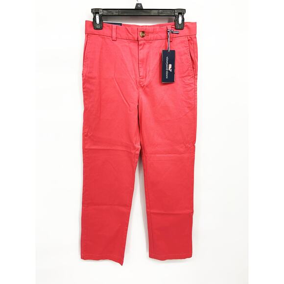 Breaker Pant Vineyard Vines Jetty Red Khaki Stretch Size 16 NWT - Picture 1 of 7